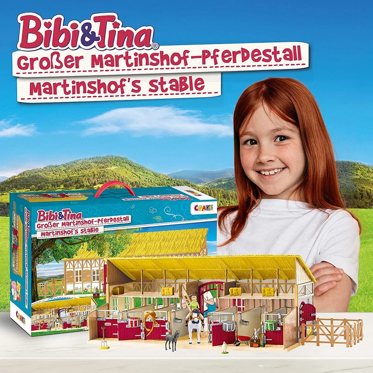 CRAZE Bibi und Tina Figuren Martinshof Spielset Pferdestall Bibi und Tina Spielzeug Reiterhof mit Pferden, Spielfiguren und Zubehör Bauernhof Spielzeug 32732 - Preisvergleich – Bild 6