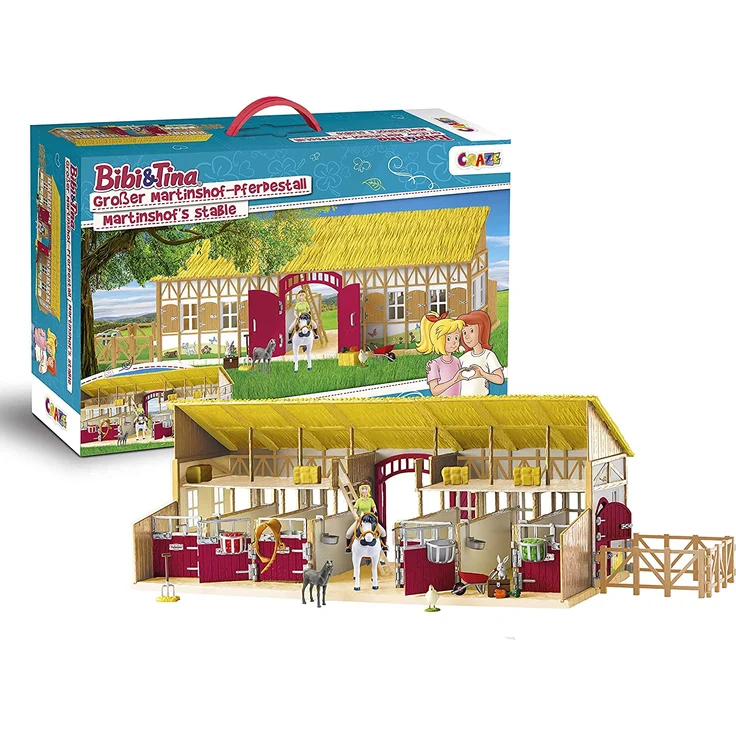 CRAZE Bibi und Tina Figuren Martinshof Spielset Pferdestall Bibi und Tina Spielzeug Reiterhof mit Pferden, Spielfiguren und Zubehör Bauernhof Spielzeug 32732 - Preisvergleich – Bild 1