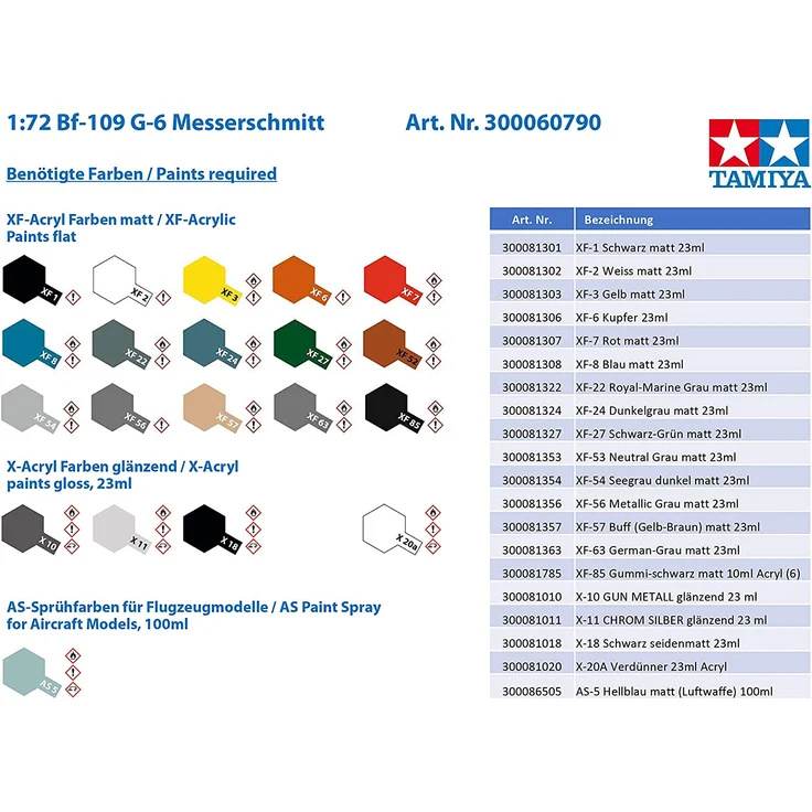 Tamiya 1:72 BF-109 G-6 Messerschmitt 300060790 Modellbausatz – Bild 5