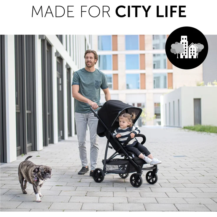Hauck Buggy Rapid 4 bis 25 kg, Kinderbuggy Klein Zusammenklappbar, mit Liegefunktion, Höhenverstellbar, Großer Korb, Schwarz – Bild 4