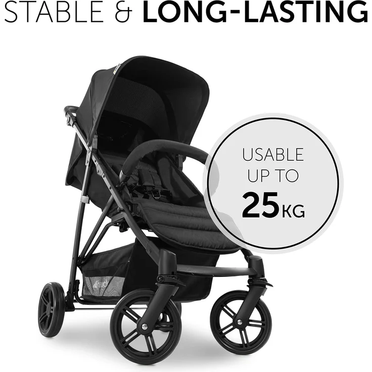 Hauck Buggy Rapid 4 bis 25 kg, Kinderbuggy Klein Zusammenklappbar, mit Liegefunktion, Höhenverstellbar, Großer Korb, Schwarz – Bild 6