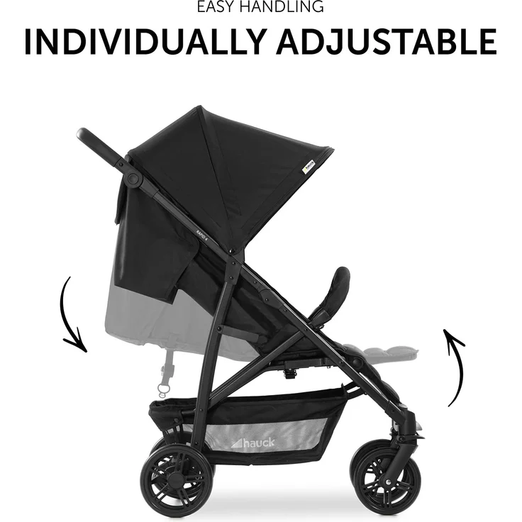 Hauck Buggy Rapid 4 bis 25 kg, Kinderbuggy Klein Zusammenklappbar, mit Liegefunktion, Höhenverstellbar, Großer Korb, Schwarz – Bild 8
