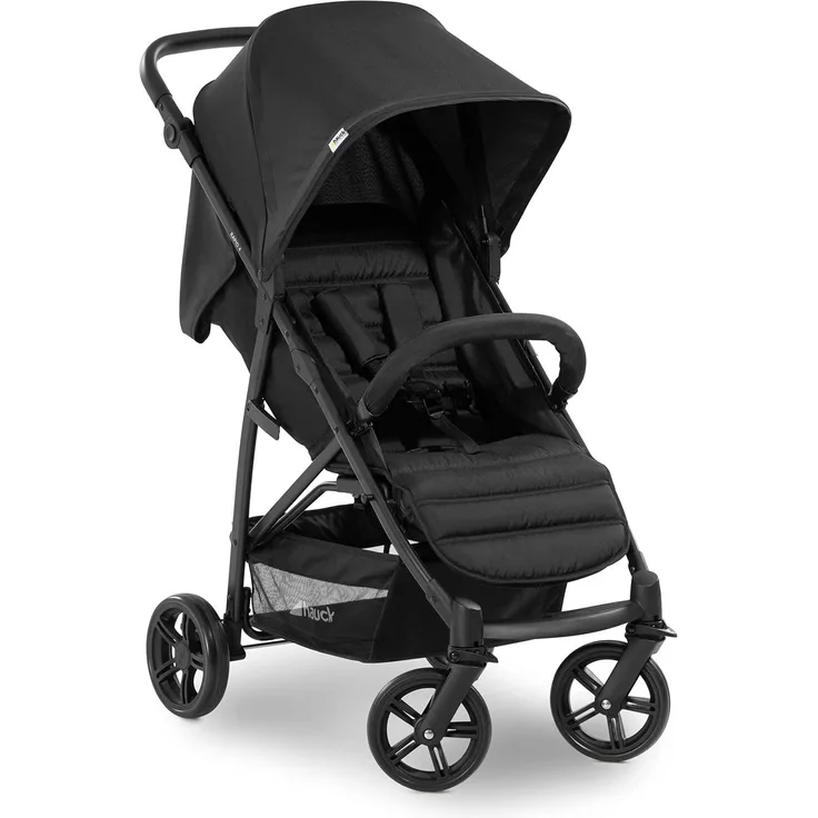 Hauck Buggy Rapid 4 bis 25 kg, Kinderbuggy Klein Zusammenklappbar, mit Liegefunktion, Höhenverstellbar, Großer Korb, Schwarz