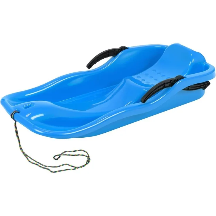 Neustanlo Bob Schlitten Rodel Schneegleiter Bremsen Rodel Kunststoff Zugseil 3 Farben (Blau)