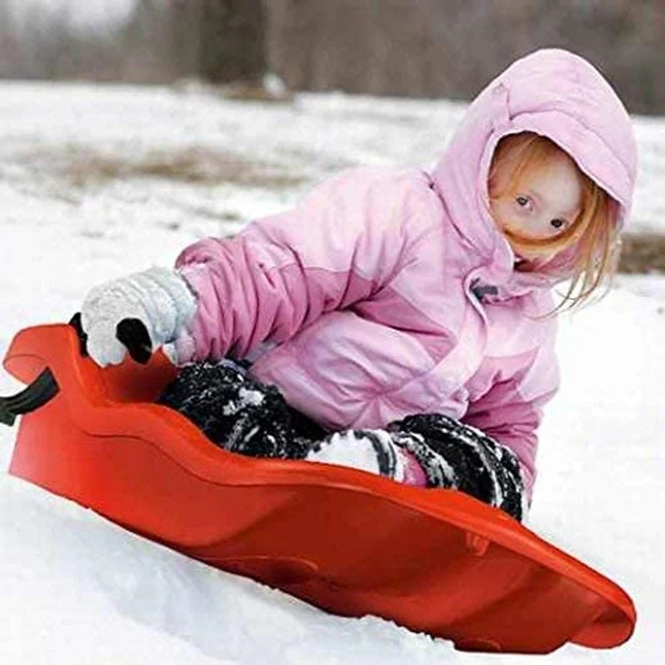 Neustanlo Bob Schlitten Rodel Schneegleiter Bremsen Rodel Kunststoff Zugseil 3 Farben (Blau) – Bild 2