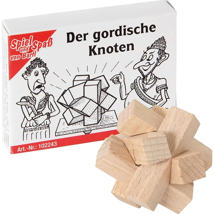 Bartl 102243 Mini-Holz-Puzzle Der gordische Knoten aus 6 kleinen Holzteilen