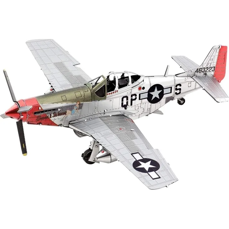 modellbausatz P-51D Mustang Stahl silber 2-teilig