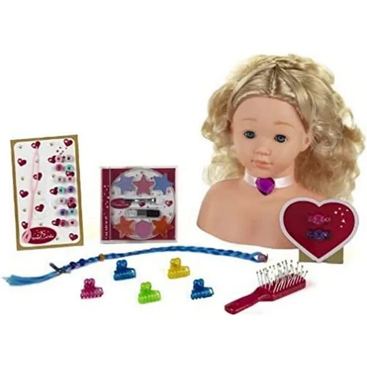 Theo Klein 5236 - Princess Coralie Schmink- und Frisierkopf mit Kosmetik-CD, mittel, Spielzeug