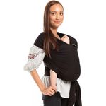 Boba Baby Wrap, Black - das elastische Tragetuch aus weichem Sommersweat, sehr einfach zu binden, ideal für Neugeborene und Kleinkinder bis 16kg