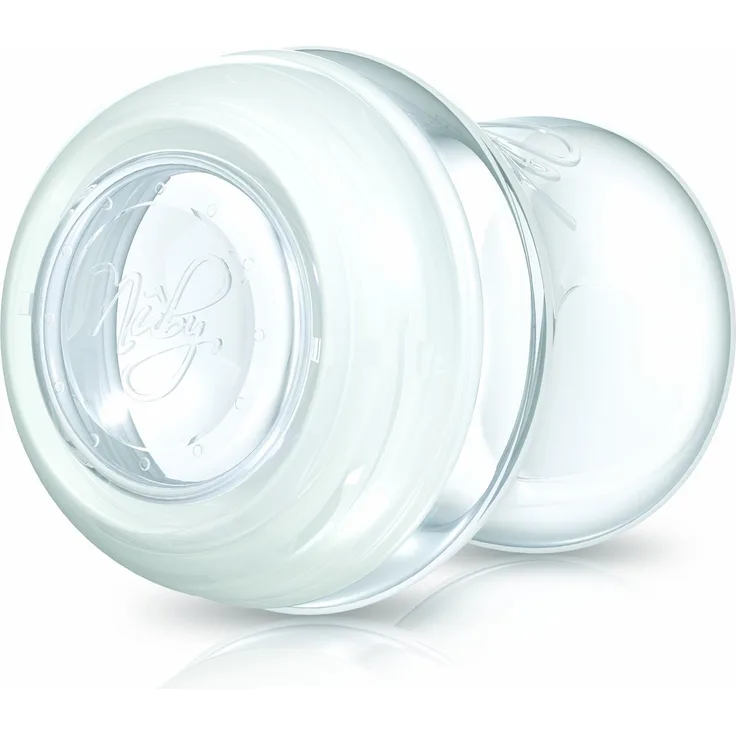 Nuby NT67627 Natural Touch Muttermilchbehälter aus PP 240ml mit Schraubring und Silikon-Deckel/geeignet für die Aufbewahrung im Kühl- und Gefrierschrank / 2er Pack, Transparent