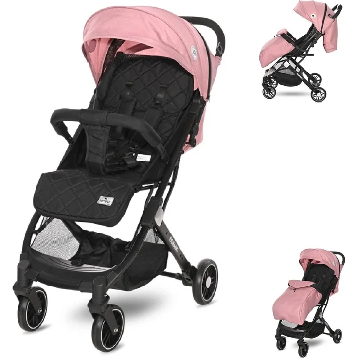 Lorelli Kinderwagen Fiorano faltbar, Ablagekorb, Frontbügel abnehmbar, Bremse pink – Bild 2