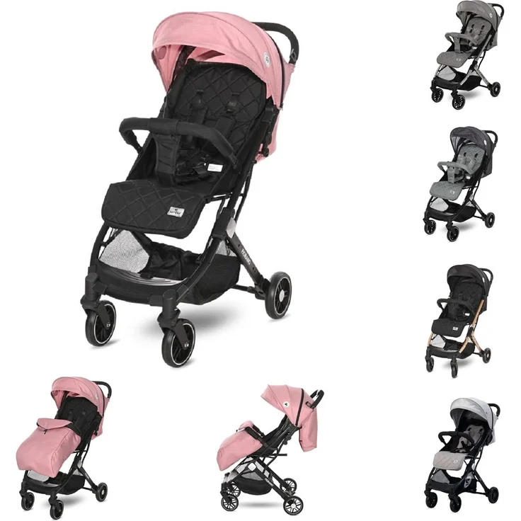 Lorelli Kinderwagen Fiorano faltbar, Ablagekorb, Frontbügel abnehmbar, Bremse pink – Bild 1