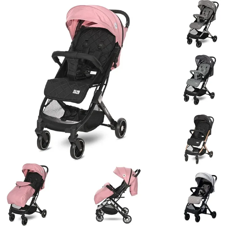 Lorelli Kinderwagen Fiorano faltbar, Ablagekorb, Frontbügel abnehmbar, Bremse pink