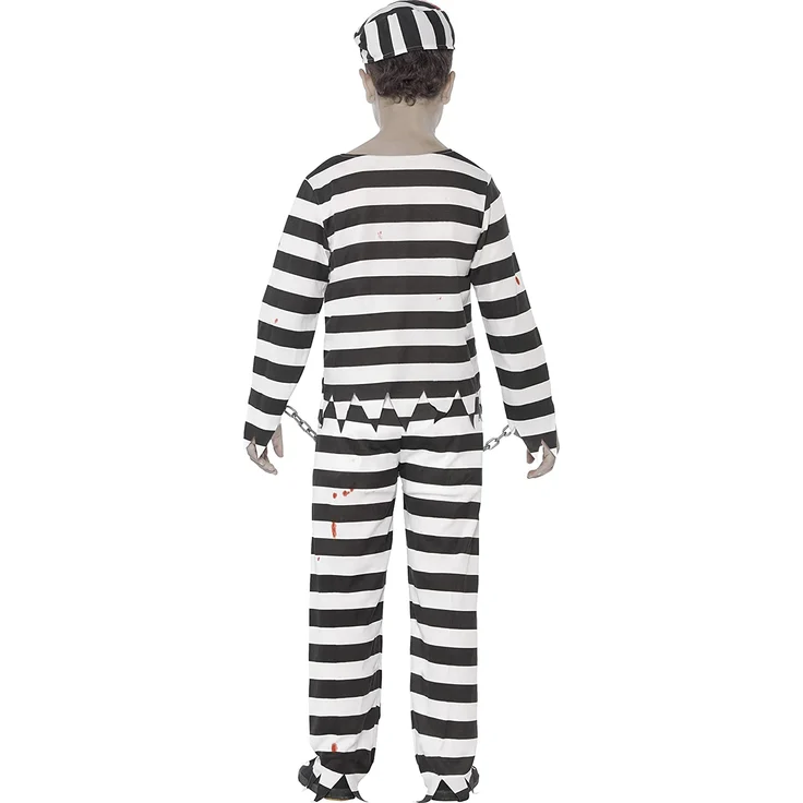 Halloween! Smiffys Zombiekostüm Sträfling, mit Hose, Oberteil, Mütze und Handschellen – Bild 3