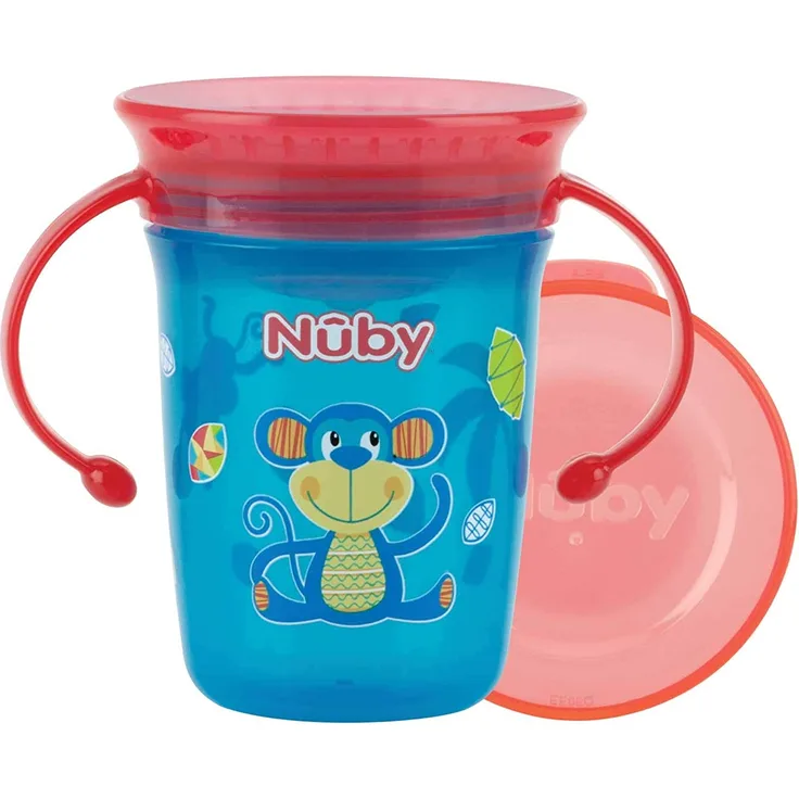 Nûby - 360° Wonder cup met Griffen -Aqua- 240ml - 6 Monate