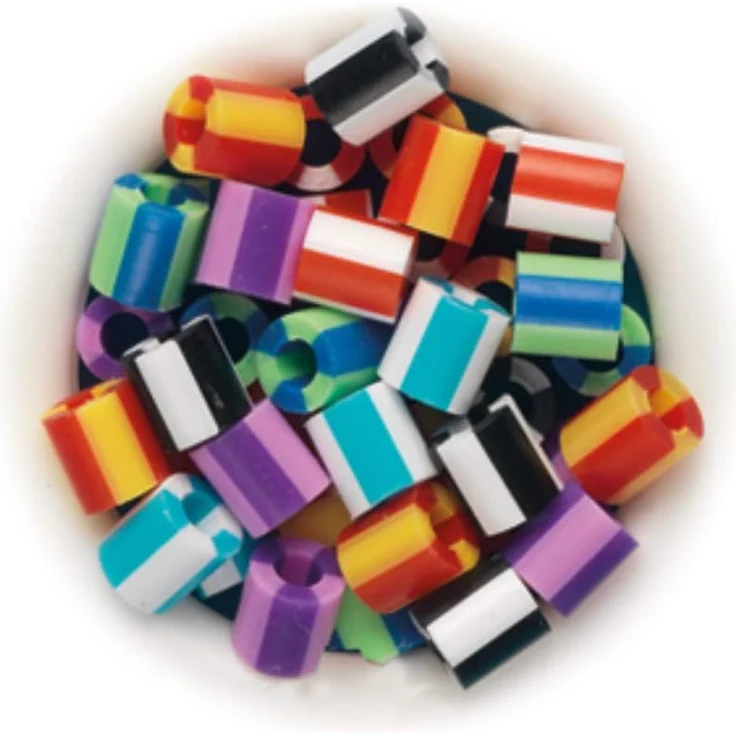 Hama 201-90 201-90-Beutel mit 3000 gestreiften Perlen, bunt – Bild 2