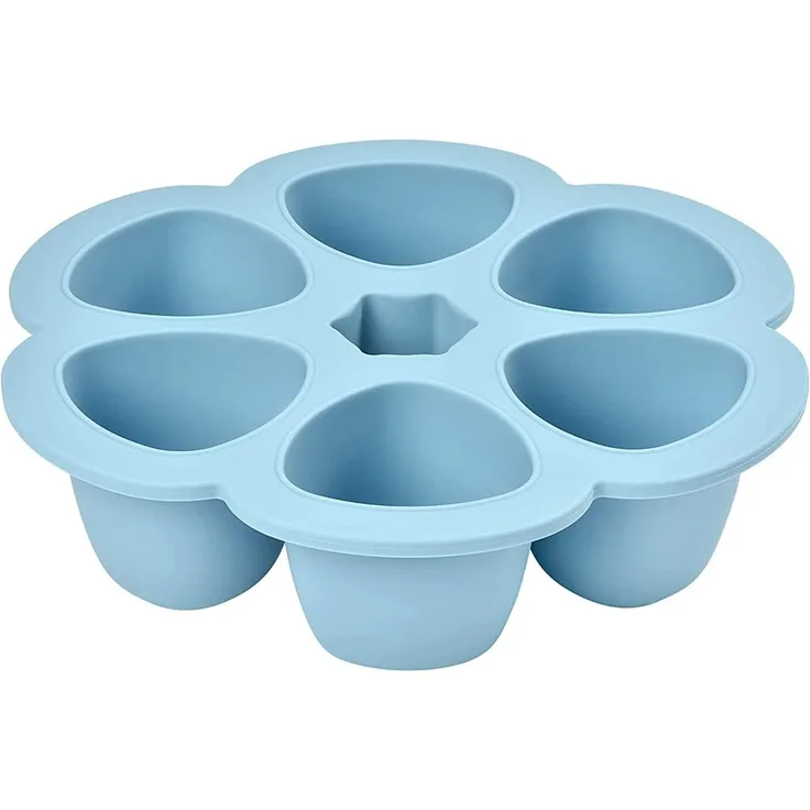 Béaba - Babynahrung Portionsbehälter aus Silikon, 6x150ml, blau