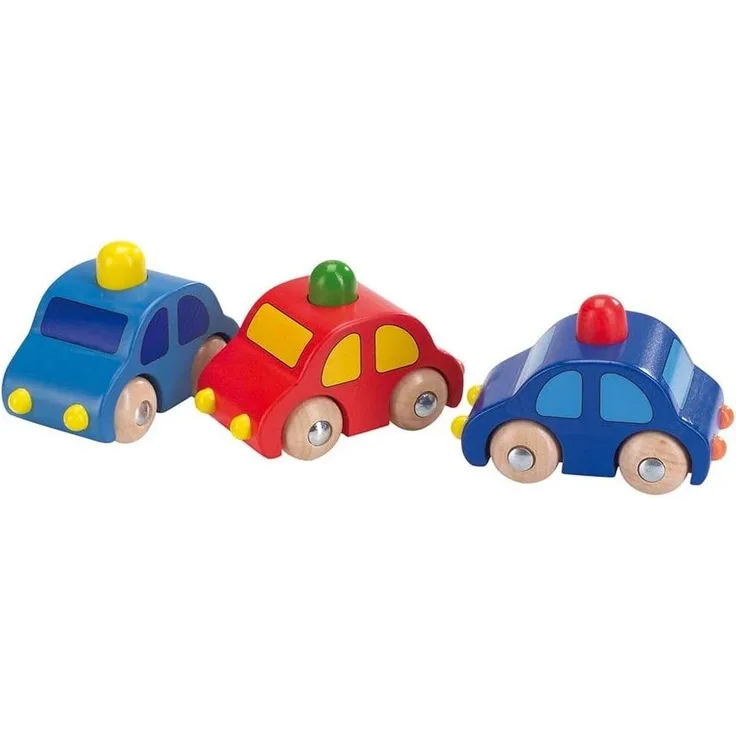 Holzautos mit Hupe 3-fach sortiert