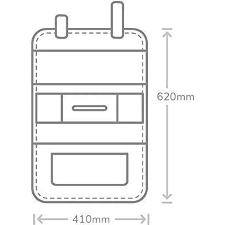 Auto organizer Rückenlehnenschutz multi Staumöglichkeiten Wohnmobil Zubehör Innenraum, 62 x 41 cm - Dunkelgrau – Bild 6