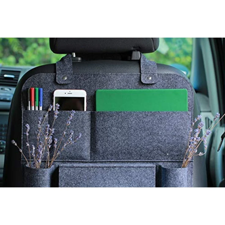 Auto organizer Rückenlehnenschutz multi Staumöglichkeiten Wohnmobil Zubehör Innenraum, 62 x 41 cm - Dunkelgrau – Bild 5