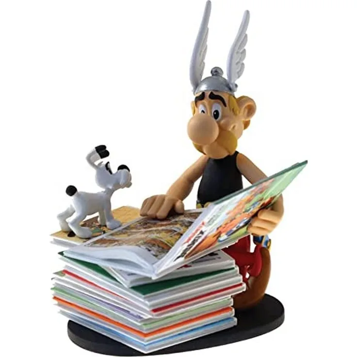 Plastoy SAS PLA00128 Asterix sitzt auf Bücherstapel Neuauflage, Mehrfarbig