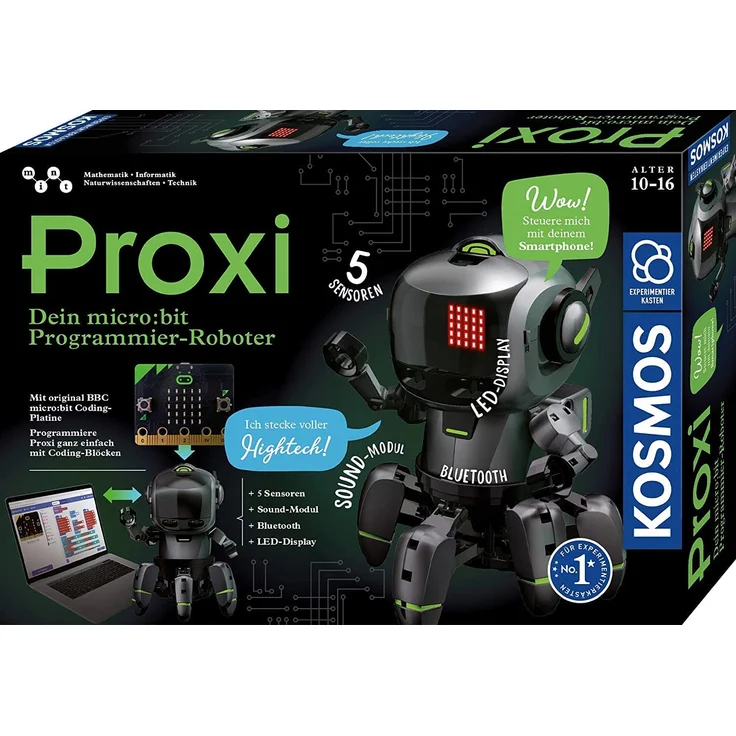 KOSMOS 620585 Proxi Dein micro bit Programmier-Roboter Experimentierkasten – Bild 1