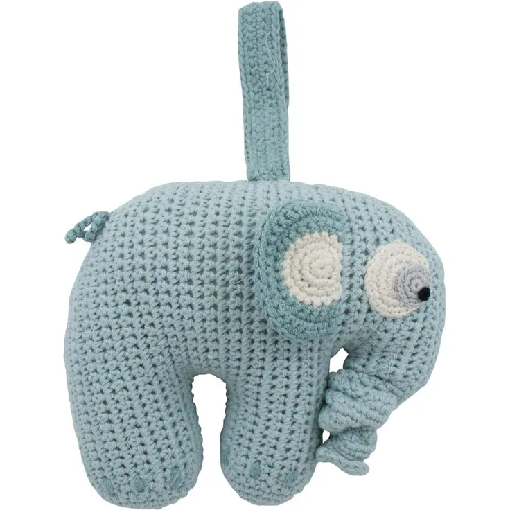 Sebra Häkel-Spieluhr, Fanto der Elephant, Lagoon Blue