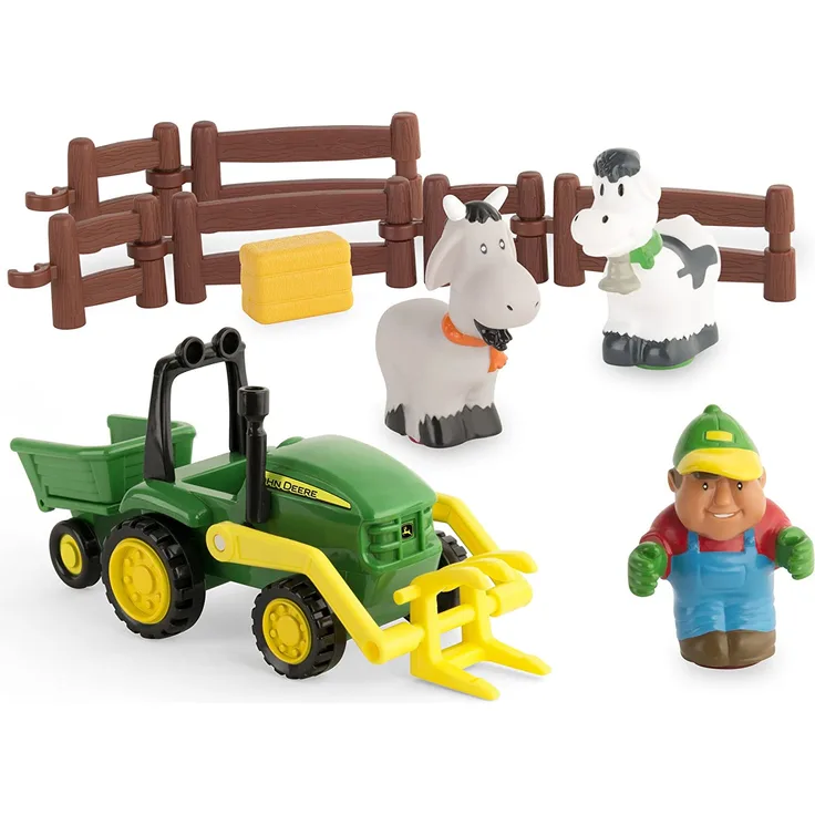 TOMY John Deere Mein erster Bauernhof Spielset - Bauernhofset zum Spielen für drinnen und draußen - für Kleinkinder ab 12 Monate