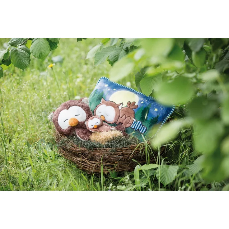 NICI 47876 Eule Oscar 12cm schlafend im Vogel-Nest Plüsch Kuscheltier Owlsons – Bild 2
