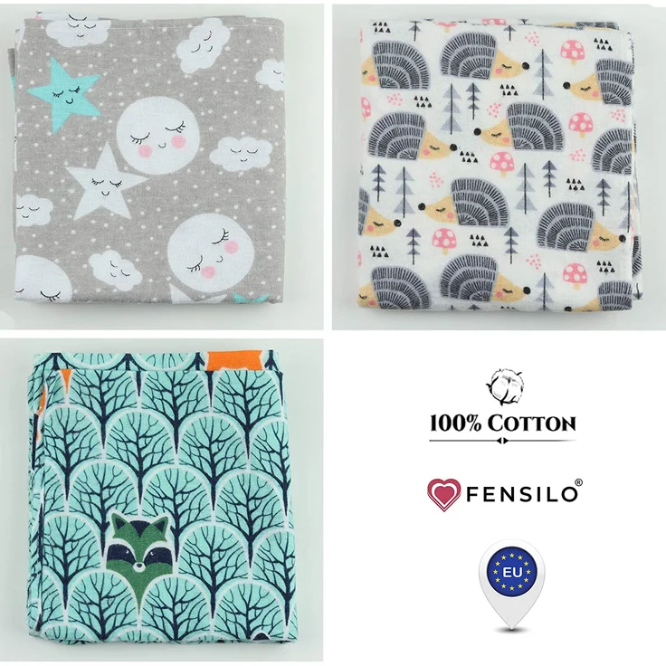 Spucktücher Baby - Moltontücher - 3er Pack - 80x80cm – Spucktuch – 100% Baumwolle Flanell Weiss,Bunt - Moltontuch Unisex– Spucktücher für Jungen oder Mädchen – Bild 5