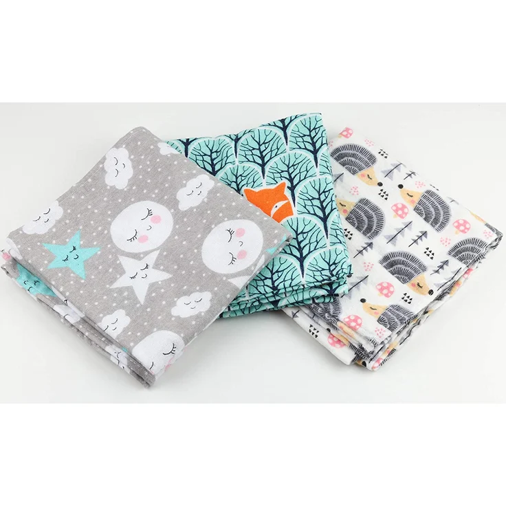 Spucktücher Baby - Moltontücher - 3er Pack - 80x80cm – Spucktuch – 100% Baumwolle Flanell Weiss,Bunt - Moltontuch Unisex– Spucktücher für Jungen oder Mädchen – Bild 2