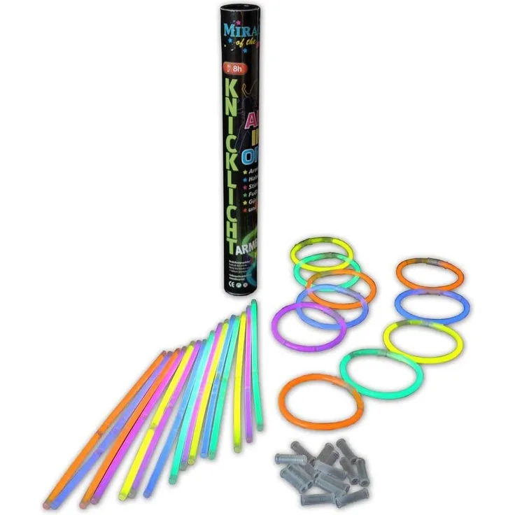 Classic Line 0612-107 - Knicklicht Leuchtarmbänder, 25er-Rolle inklusiv Verbinder, bunt