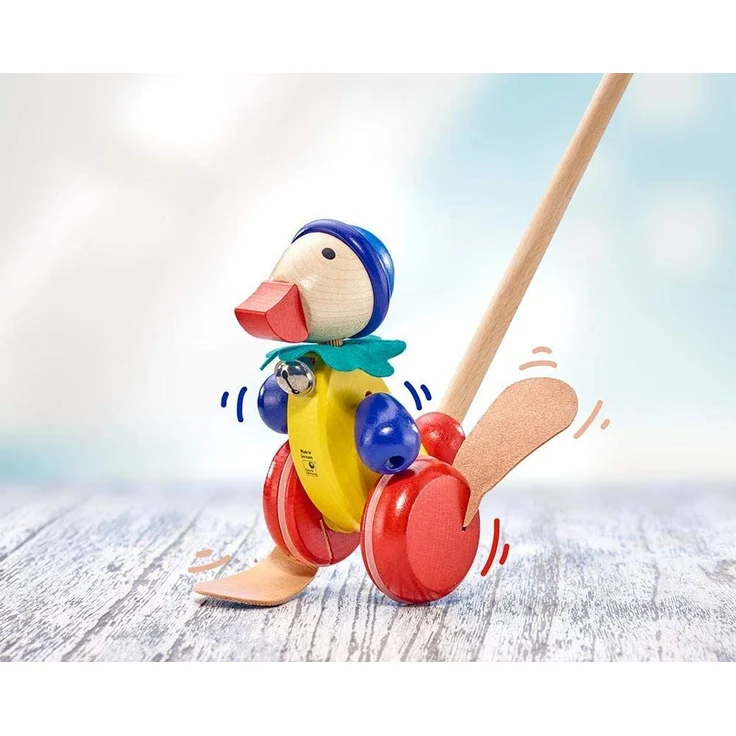 Selecta 62032 Pedella, Schiebefigur, Schiebe-und Nachziehspielzeug aus Holz, 14 cm - Preisvergleich – Bild 1