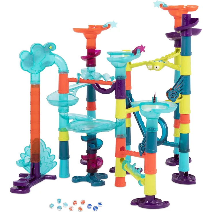 B. toys by Battat – Marble-Palooza – 62-tlg. Murmelbahn mit Lichter und Tönen – BPA-Freier Mint-Kugelbahn Spielzeug für Kinder ab 3 Jahren
