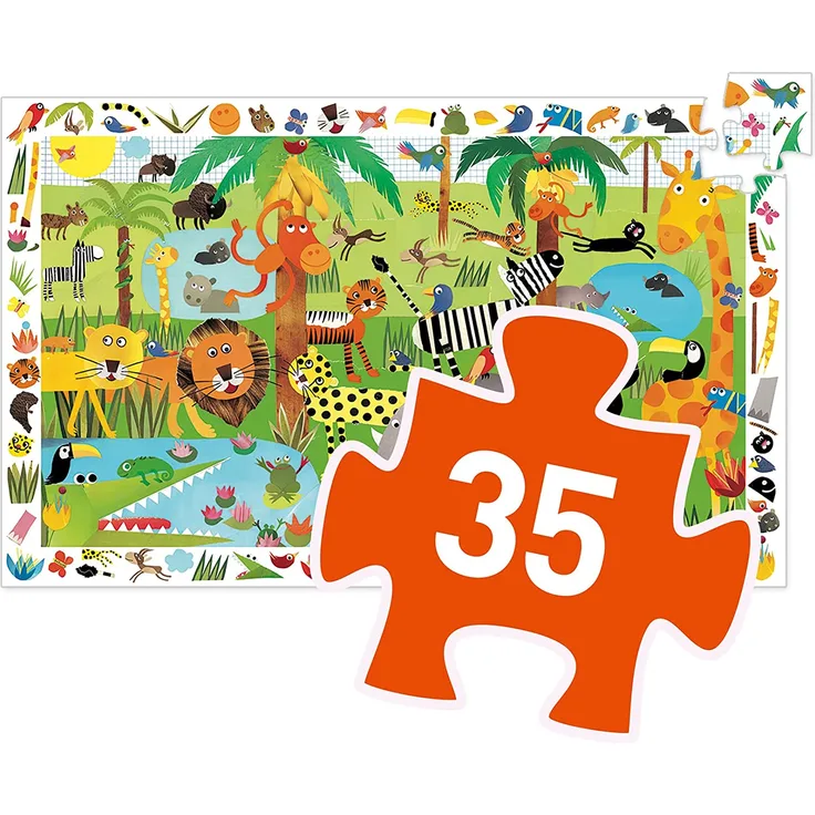 Djeco Djeco Puzzle und Suchbild Dschungel Mehrfarbig