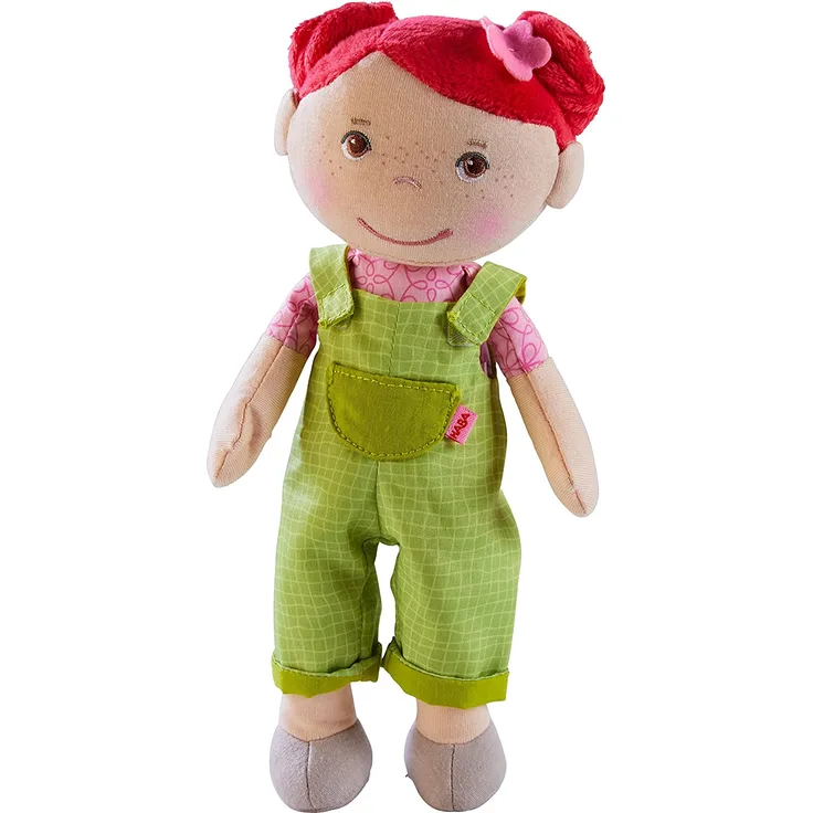 HABA 303732 - Kuschelpuppe Dorothea | Weiche Stoffpuppe zum Spielen und Kuscheln | Babys erste Puppe aus weichen, waschbaren Materialien | Geschenk zur Geburt oder Taufe | Größe: 25 cm