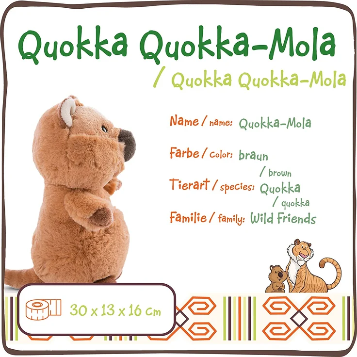 NICI Kuscheltier Quokka-Mola 30cm – Nachhaltiges Plüschtier für Mädchen, Jungen & Babys – Flauschiges Stofftier zum Kuscheln & Spielen – Schmusetier der Wild Friends GO Green Kollektion – Bild 3