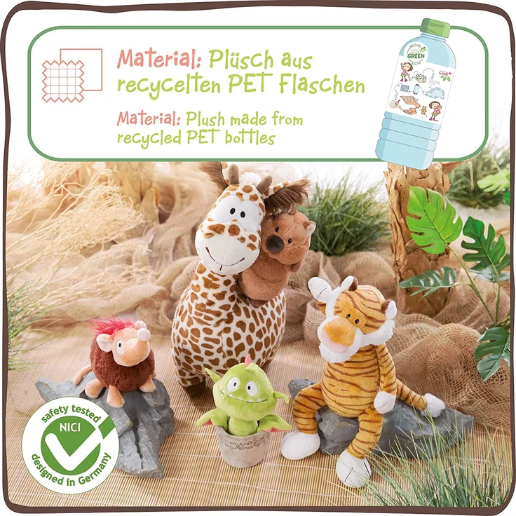NICI Kuscheltier Quokka-Mola 30cm – Nachhaltiges Plüschtier für Mädchen, Jungen & Babys – Flauschiges Stofftier zum Kuscheln & Spielen – Schmusetier der Wild Friends GO Green Kollektion – Bild 4