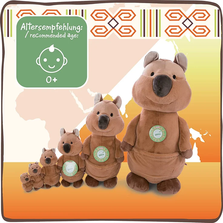 NICI Kuscheltier Quokka-Mola 30cm – Nachhaltiges Plüschtier für Mädchen, Jungen & Babys – Flauschiges Stofftier zum Kuscheln & Spielen – Schmusetier der Wild Friends GO Green Kollektion – Bild 5