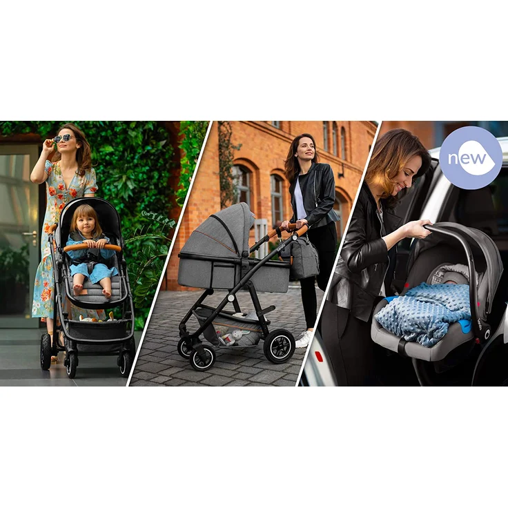 Lionelo 'Amber' Kombikinderwagen 4plusin1 Graphite – Bild 2