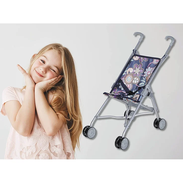 Knorrtoys 12678 - Puppenbuggy Sim - blue flowers – Bild 12