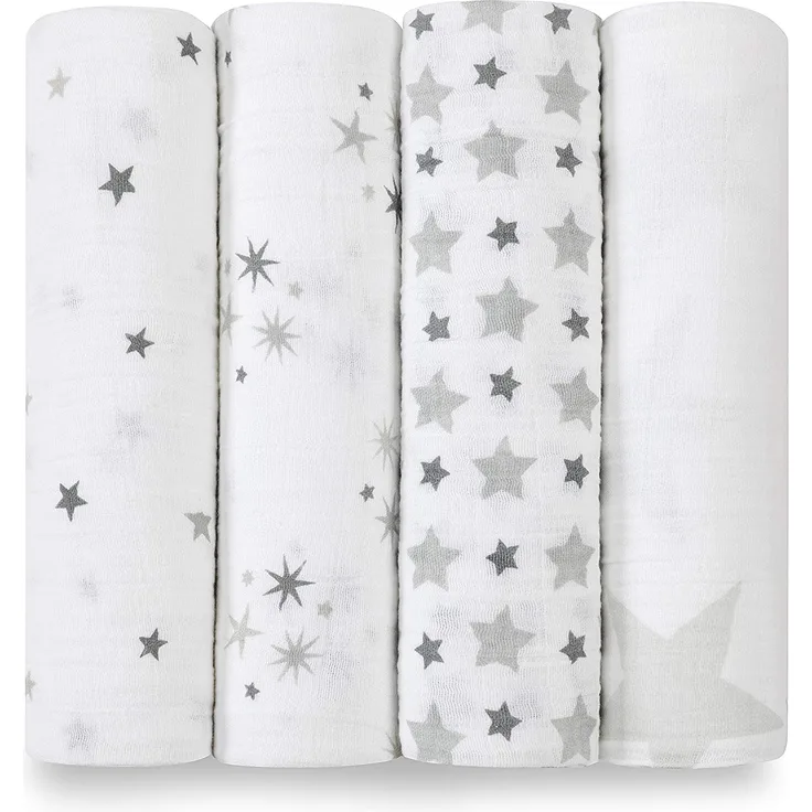 aden + anais twinkle, Pucktücher, Musselin aus 100% Baumwolle, 120cm X 120cm, 4er Pack