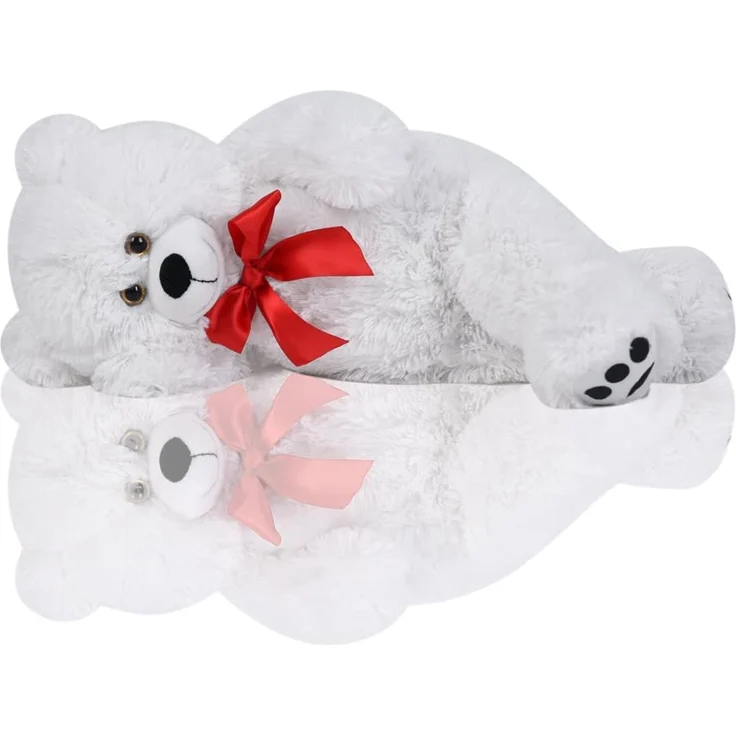 Monzana Teddybär L - XXXL 50-175cm verschiedene Farben Weiches Fell Schleife Tatzendruck Geschenk Plüschtier Kuscheltier Stofftier Riesen Teddy Bär – Bild 2
