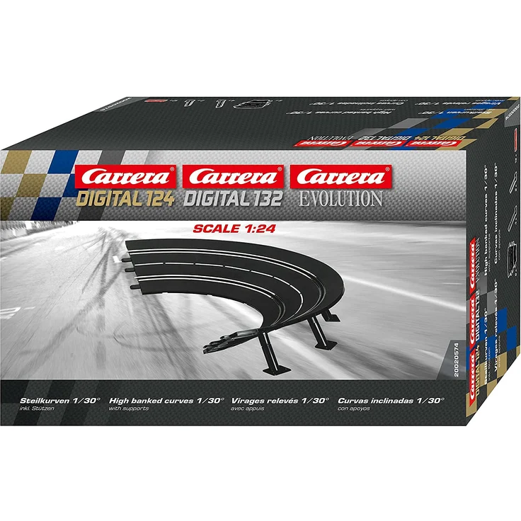 Carrera Exclusiv/ Evolution, Maßstab 1:24, Neigung Steilkurven 1/ 30° Grad, 6 Stück – Bild 1