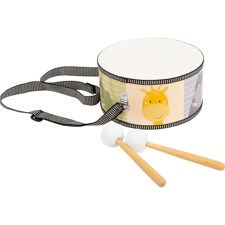 Small foot 11952 - Trommel Bunte Wildnis, Kinder-Musikinstrument, 20x10cm
