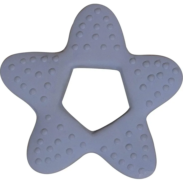 Filibabba Teether - Star natural rubber - powder blue