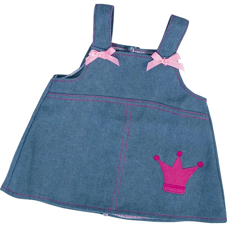 Bayer Design 83853 - Kleidung für Puppen Circa 38 cm, Jeanskleid mit Shirt und Stirnband – Bild 2