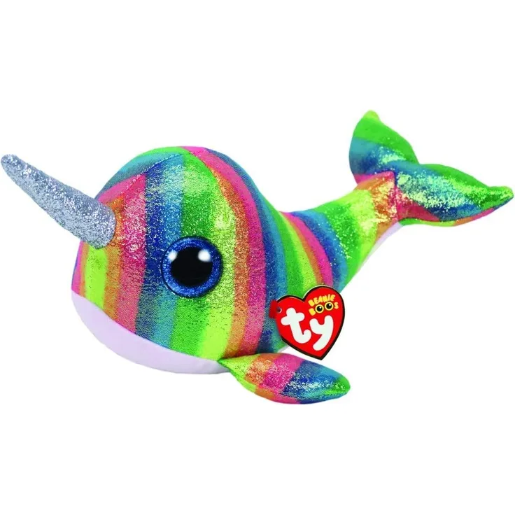 TY 36418 Nori, Narwal 24cm Beanie Boo's, Mehrfarbig