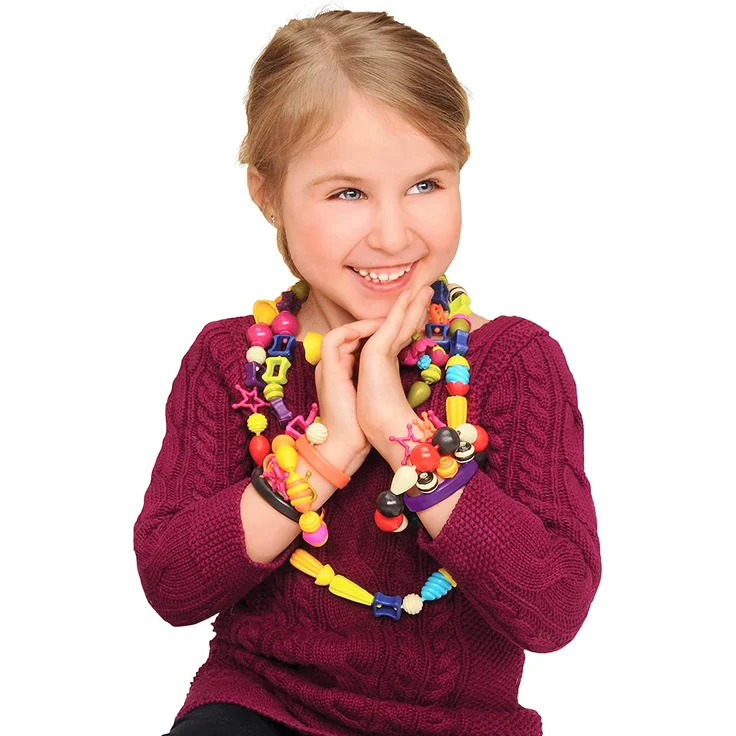 B. toys 275 Teile Spielzeug Schmuck – Bunte Pop Perlen Kinderschmuck Bastelschmuck zum Zusammenstecken – Schmuck Bastelset für Mädchen und Kinder ab 4 Jahren – Bild 7