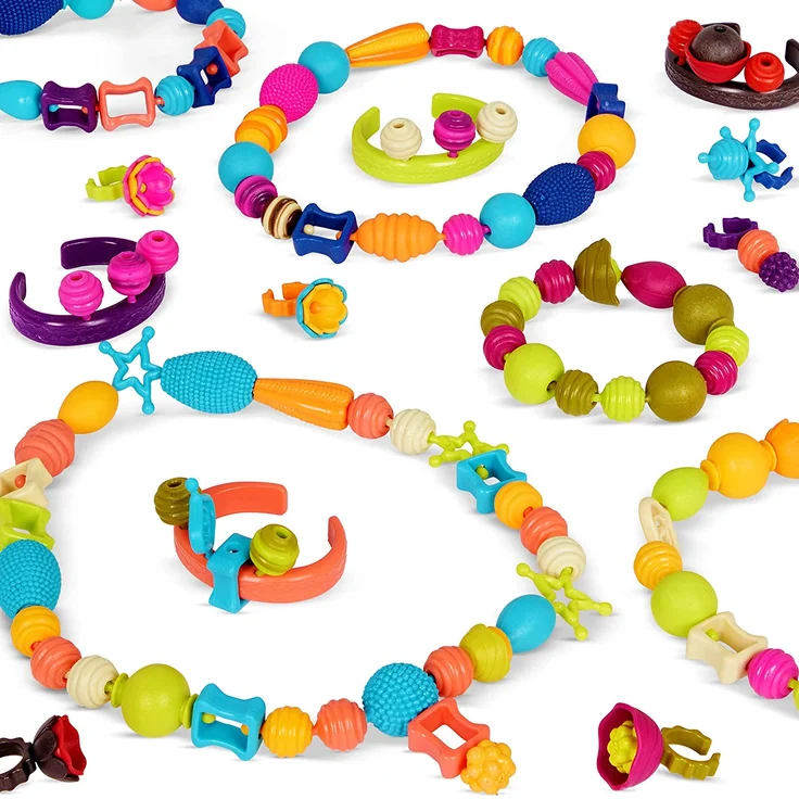 B. toys 275 Teile Spielzeug Schmuck – Bunte Pop Perlen Kinderschmuck Bastelschmuck zum Zusammenstecken – Schmuck Bastelset für Mädchen und Kinder ab 4 Jahren – Bild 2
